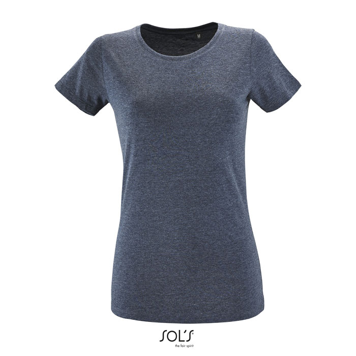 T-shirt coton personnalisé femme 150g - REGENT FIT denim chiné